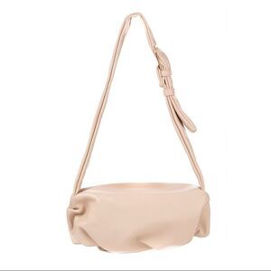 Vegan Leather Upside Down Shoulder Bag, Ivory